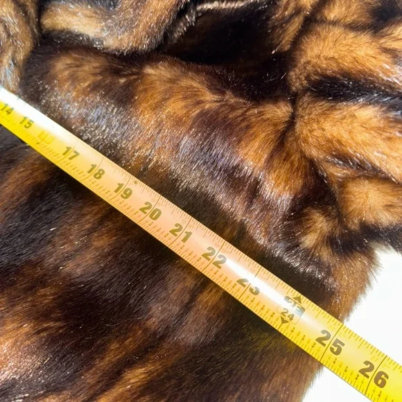 Vintage Terry Lewis Classic Luxuries Brown Print Mid Length Women Coat Size Med - Picture 10 of 10